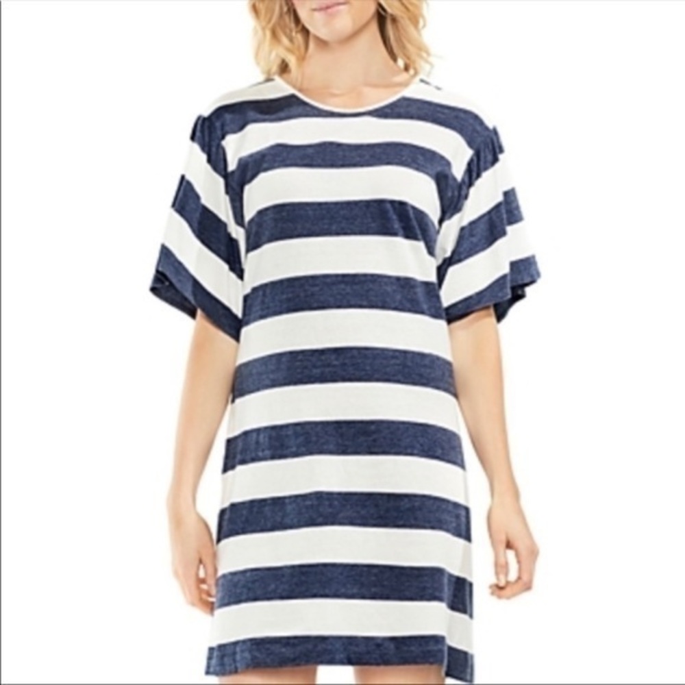 Vince Camuto Striped Bell Sleeve T-Shirt Dress, XXS, New with Tags